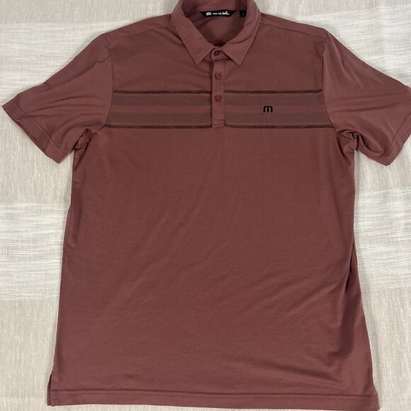 Travis Mathew Men’s Golf Polo Shirt XL Maroon Collared Performance DeBordieu - Picture 2 of 8